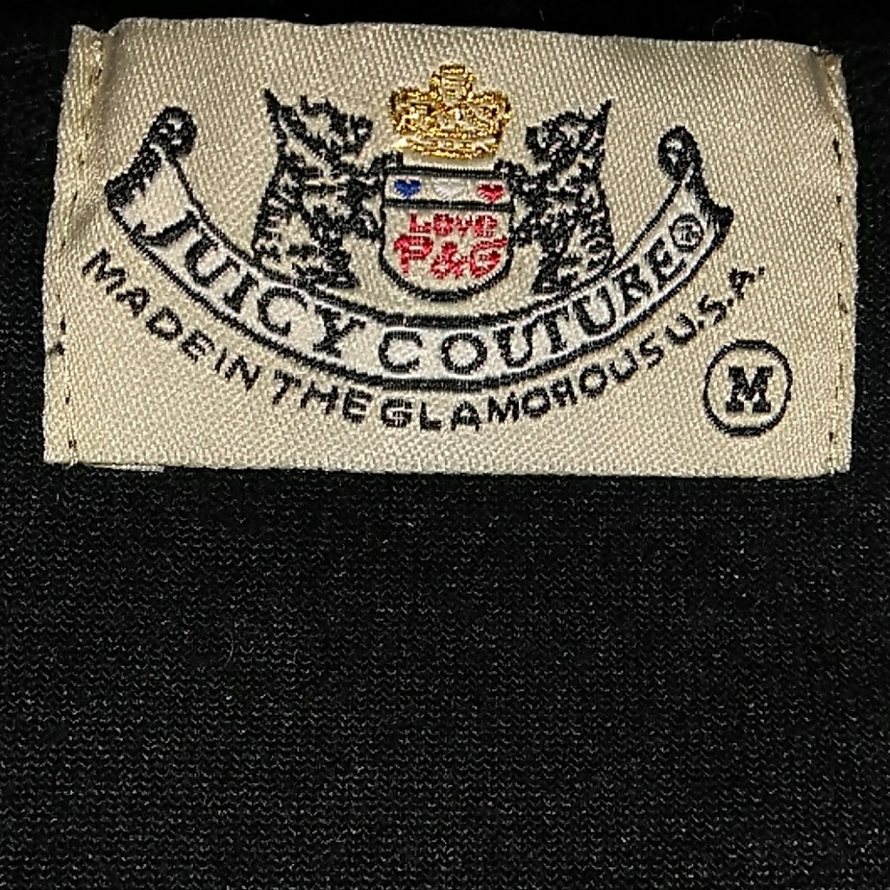 Juicy Couture Velour Size M hoodie black/gold/yell